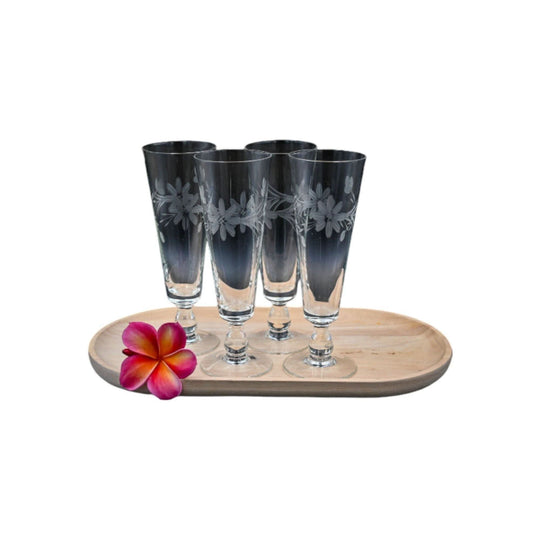 Vintage Etched Flower Design Pilsner/Dessert/Cocktail/Punch/Cordial/Parfait Glasses