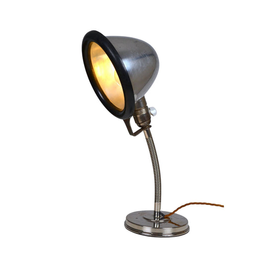 Vintage European industrial goose-neck lamp