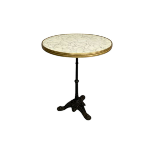 Vintage Faux Marble Bistro Table on Cast Iron Base