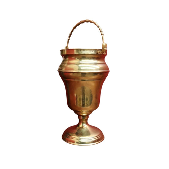 Vintage Flemish Brass Urn-Form Champagne Bucket, Tin-Lined with Swing Handle, France