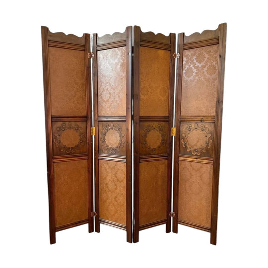 Vintage Folding Room Divider / Paravent / Dressing Screen