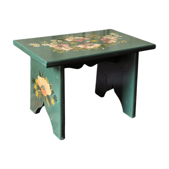 Vintage Folk Art Timber Stool