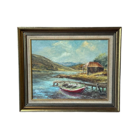 Vintage Framed Highland Landscape Oil Painting