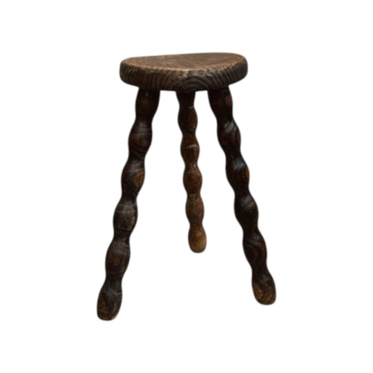 Vintage French Barley Twist Leg Stool- Unique Design
