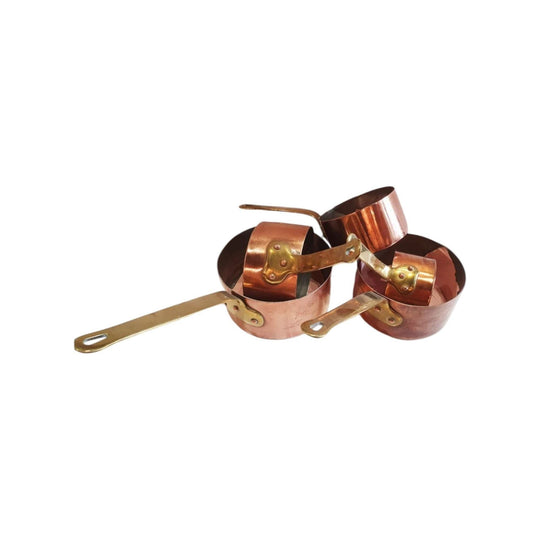 Vintage French copper pan set