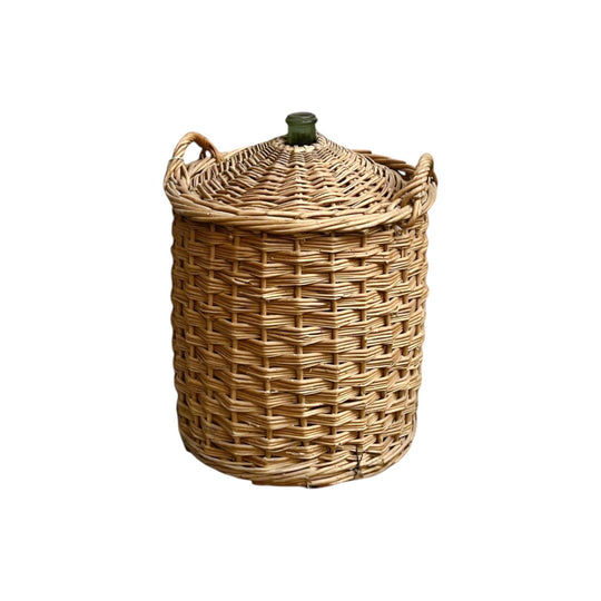 Vintage French Demi John  Glass Bottle - Antique Wine Storage