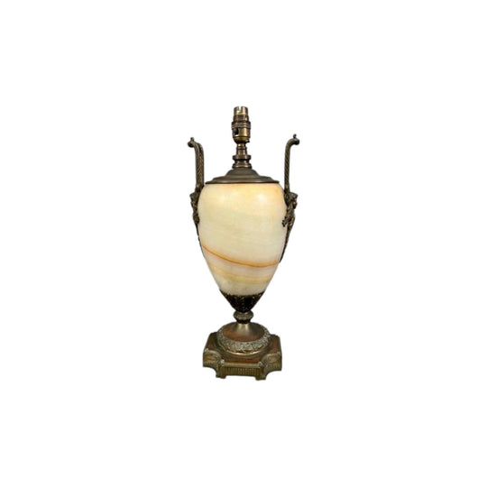 Vintage French earlier 1900s Albaster and Bronze Table Lamp.