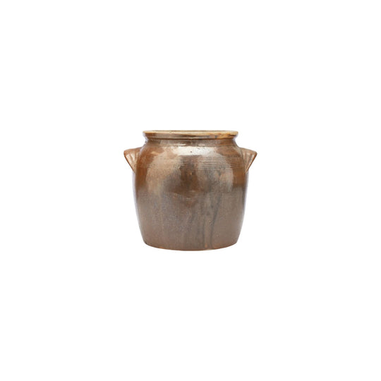 Vintage French glazed confit pot from Provence