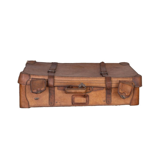 Vintage French Leather Suitcase from Annecy