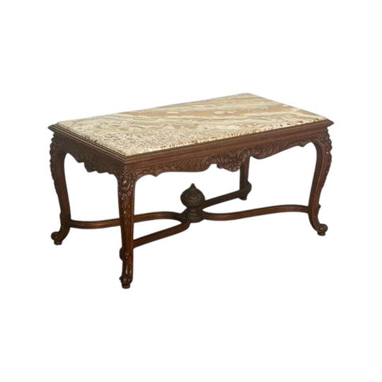 Vintage French marble top Coffee Table in Louis XV manner.