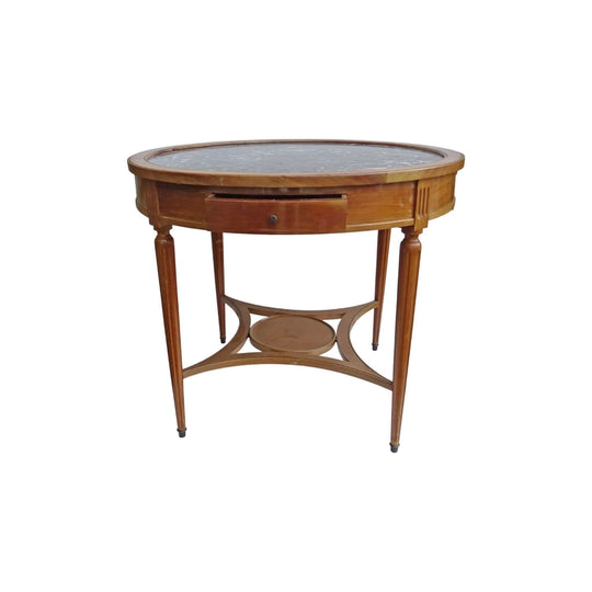 Vintage French round marble top games table
