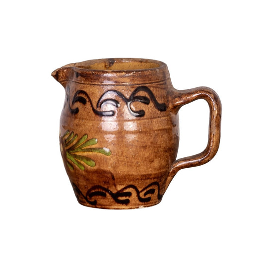 Vintage French Savoyard hand painted and glazed jug from a collection sourced near Megeve