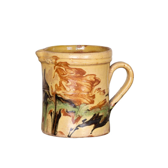 Vintage French Savoyard hand painted and glazed jug from a collection sourced near Megeve