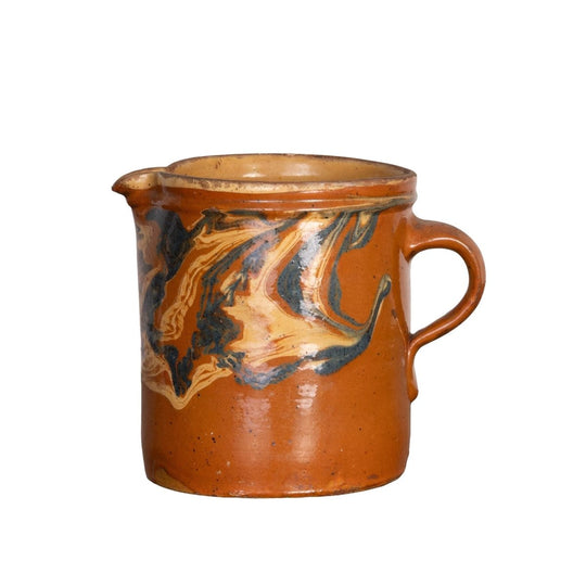 Vintage French Savoyard hand painted and glazed jug from a collection sourced near Megeve
