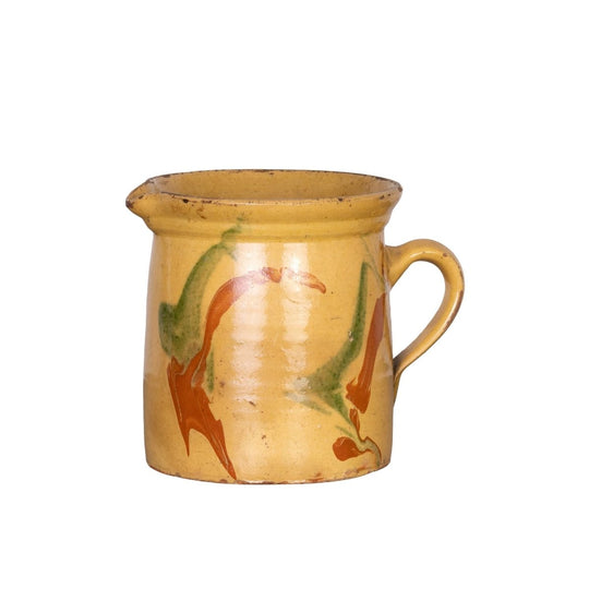 Vintage French Savoyard hand painted and glazed jug from a collection sourced near Megeve