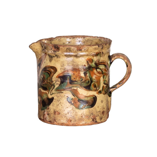 Vintage French Savoyard hand painted and glazed jug from a collection sourced near Megeve