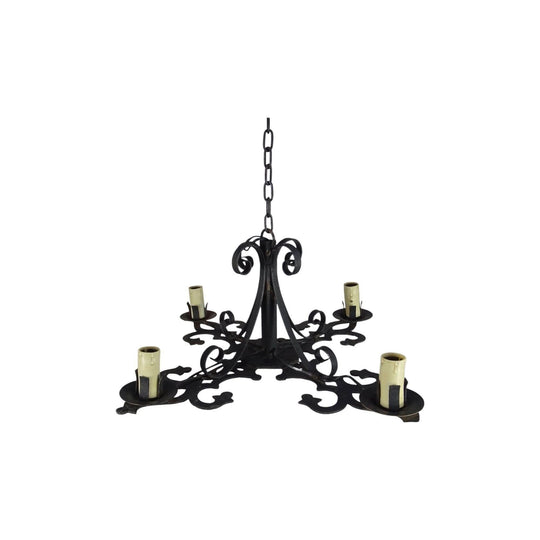 Vintage French wrought iron chandelier