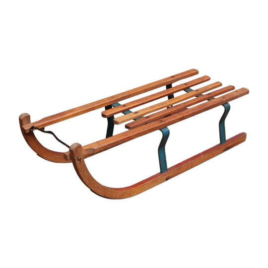 Vintage German Timber Child’s Sleigh by Davos Germina Marked Made in GDR