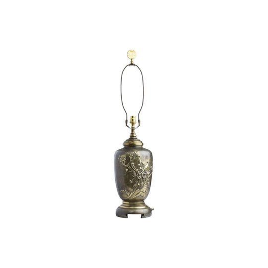 Vintage Gilt Metal Lamp in Oriental Style