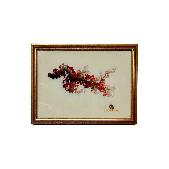 Vintage Gold Framed Blossom Embroidery
