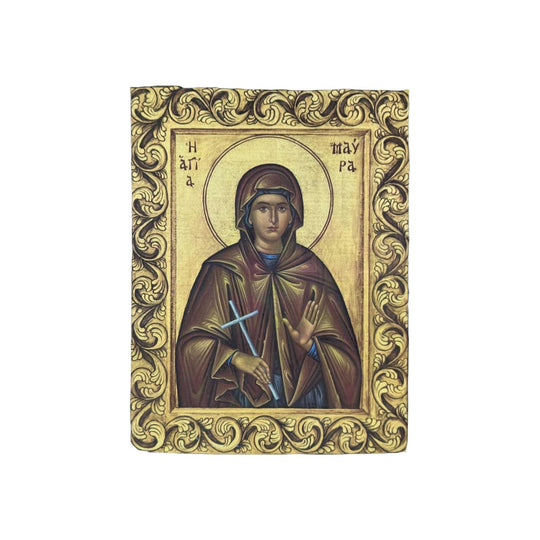 Vintage Greek Orthodox Icon of Saint Maura