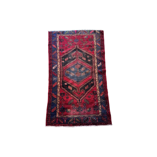 Vintage Hand Knotted Persian Hamadan Rug