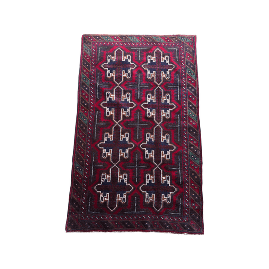 Vintage Handknotted Afghan Kazak Rug (145x89cm)