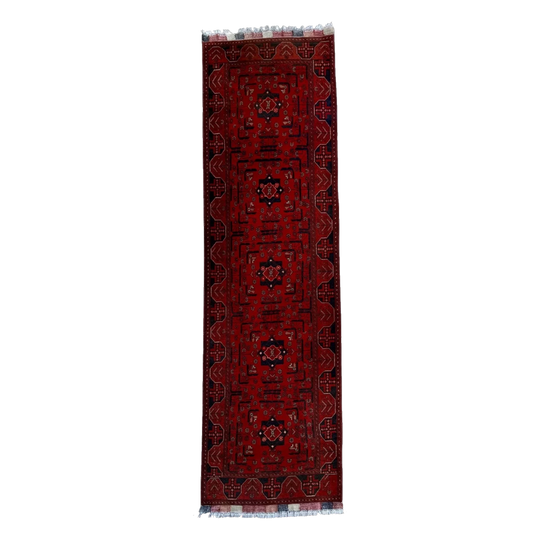 Vintage Handknotted Afghan Khal Mohammadi Runner (293x81cm)