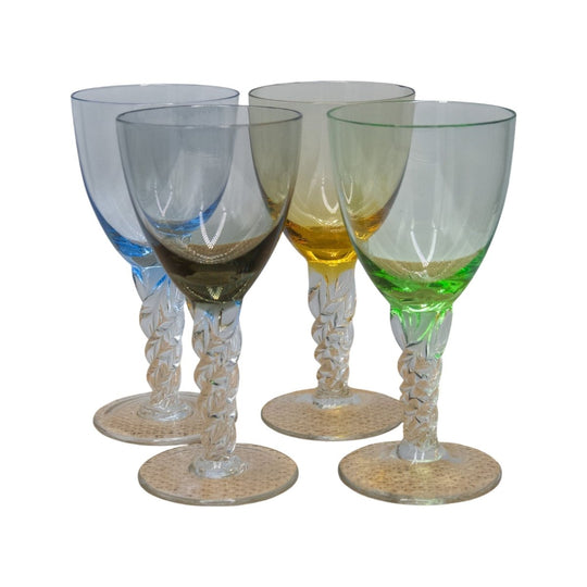 Vintage Harlequin Twisted Small Glasses
