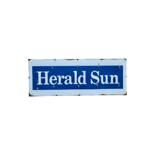 Vintage HERALD SUN metal steel shop sign newsagency newspaper AUSTRALIA 1990's