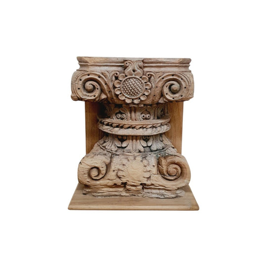 Vintage Indian Decorative Pillar Side Table - Eco Village Collection