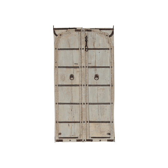 Vintage Indian Rustic Door with Wrought Iron Detailing – Eco Village Collection