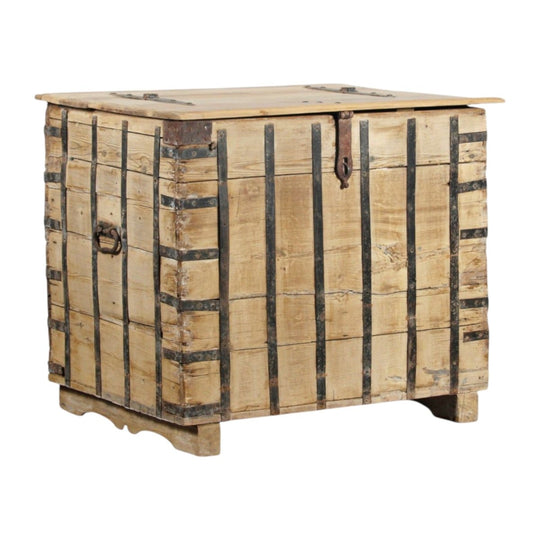VINTAGE Indian Storage Trunk Timber Chest - Eco Village Collection