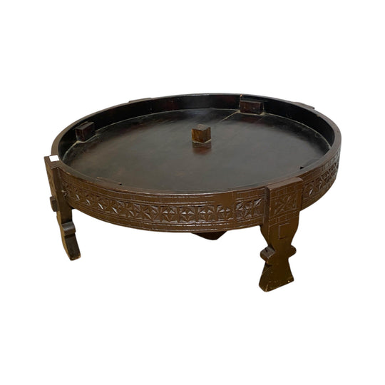 Vintage Indian Style Carved Spice Table