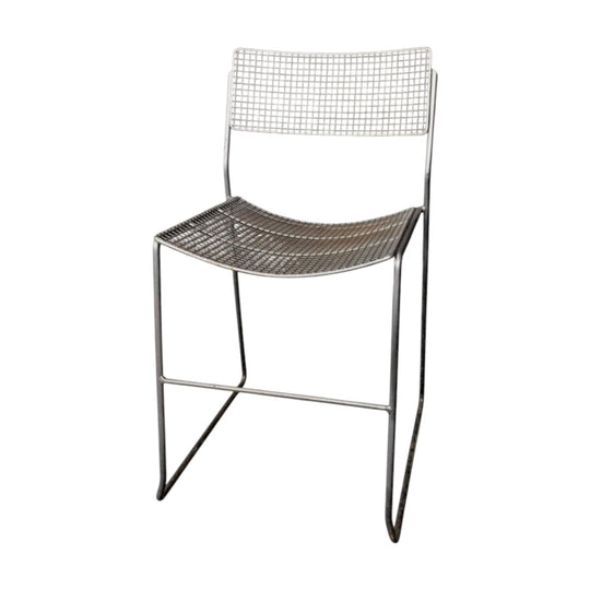 Vintage Industrial Wire Mesh Chair | Steel Mesh and Tubular Frame