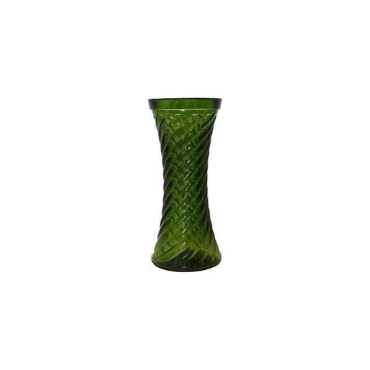 Vintage Italian Emerald green Vase. Optic Swirl Design