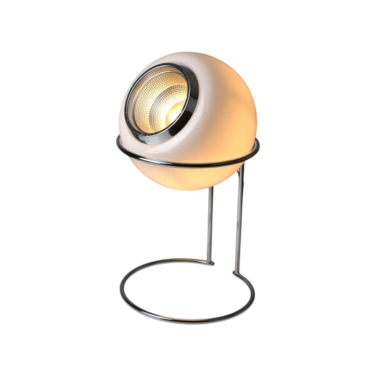 Vintage Italian glass eyeball lamp on chrome plinth