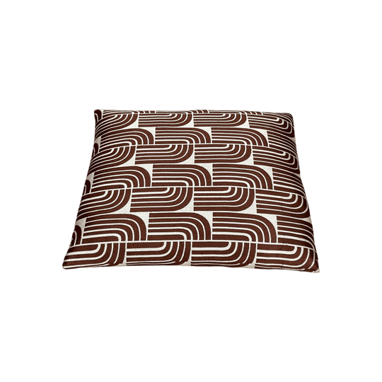 Vintage Japanese Floor Cushions, Maroon & Cream
