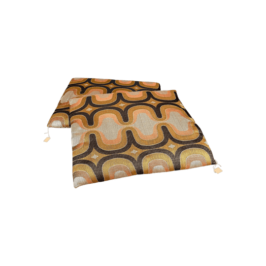 Vintage Japanese Floor Cushions, Orange Silk
