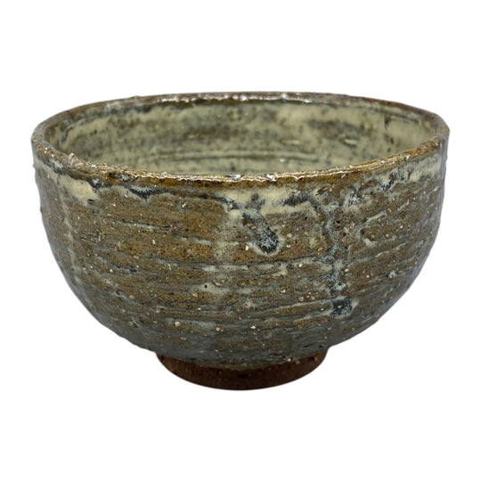 Vintage Japanese Hagi-Ware Matcha Bowl, Chawan - Earthy Green Glaze