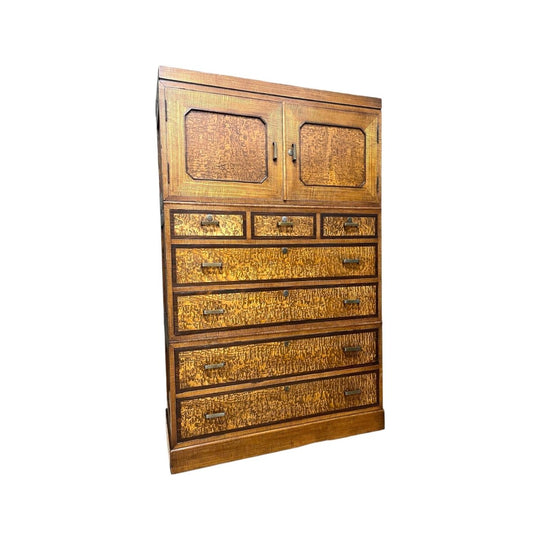Vintage Japanese Kimono Storage Chest of Drawers From Hokkaido - Cedar & Mountain Ash| C.1930