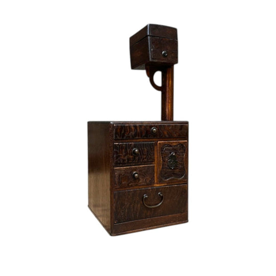 Vintage Japanese Sewing Box, Hari Bako - Elm | 1930's