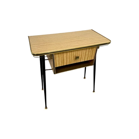 Vintage laminate console hall side table & drawer & shelf AUSTRALIA 1960's
