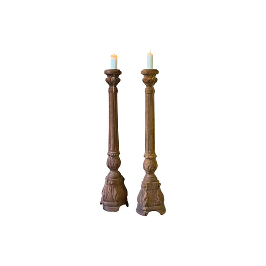 Vintage Large Terracotta Columns / Candle Stands