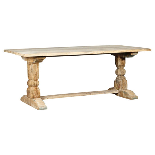 VINTAGE Legs Reclaimed Timber Indian Dining Table - Eco Village Collection