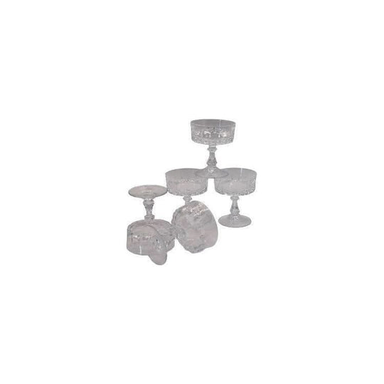 Vintage Liqueur Cocktail Coupes "LOUVRE" by Cristal D'Arques-Durand. Set of 5