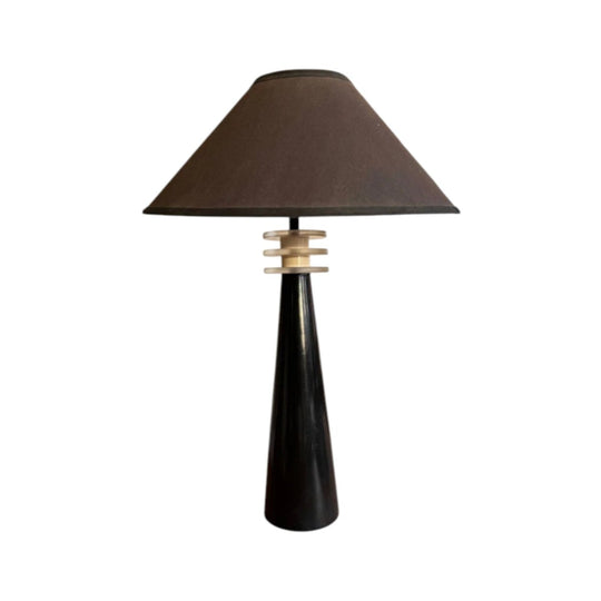Vintage Lucite Black Ceramic Lamp