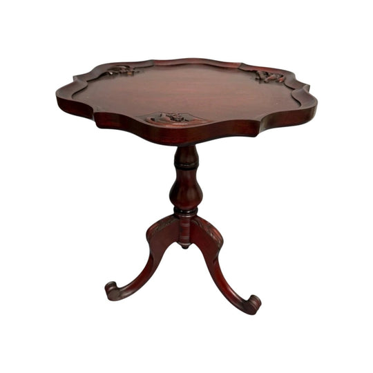 Vintage Mashogany Pie Crust Tea Wine Side Table