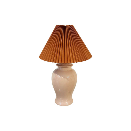 Vintage Medium Ginger Jar Lamp with Pleated Lampshade
