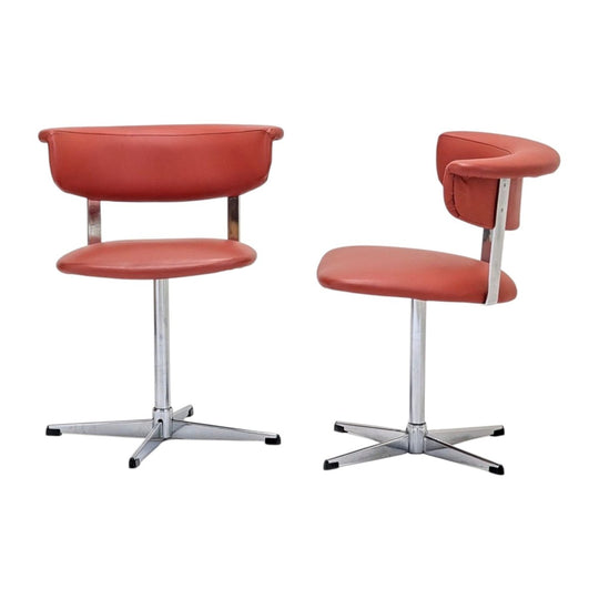 Vintage Mid-Century "Kendal" Swivel Chairs in Burnt Orange